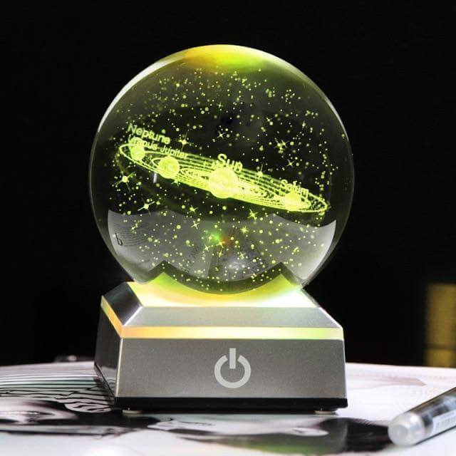 Crystal Globe Solar System Planet Lamp