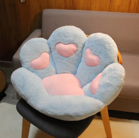 Colorful Cat Paw Plush Seat Cushion