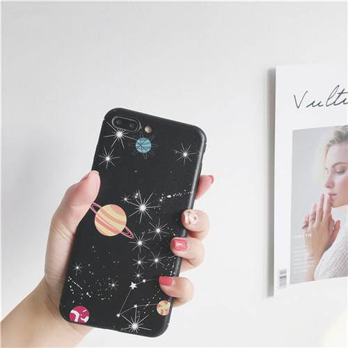 Space planet 3D Relief Silicone Case for Iphone Models