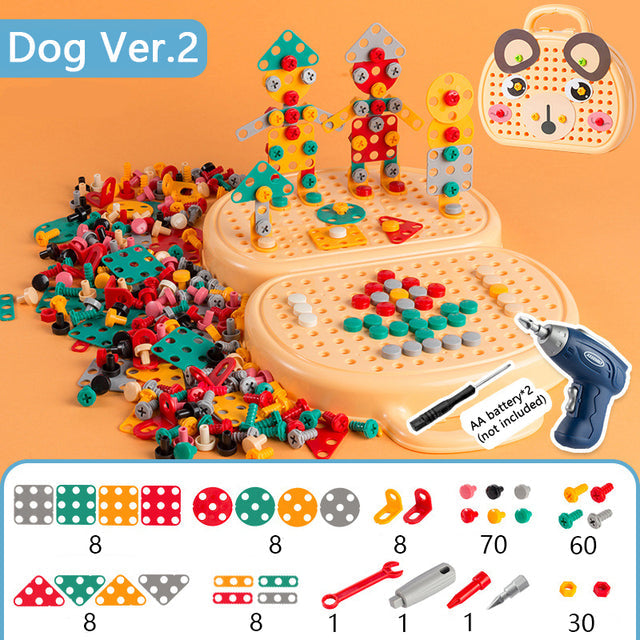 Kids Educational  Electric Drill Screw Set Toy