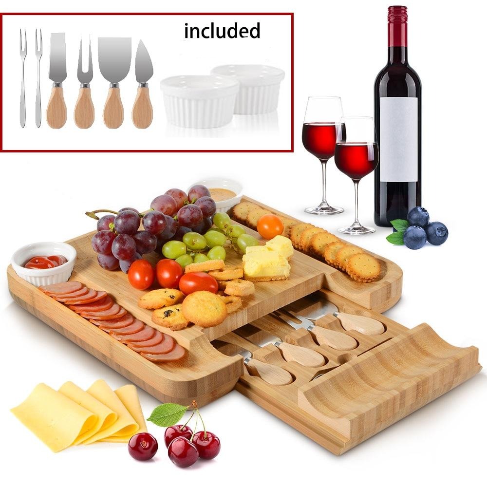 Bamboo Wood Breakfast Serving Platter Board