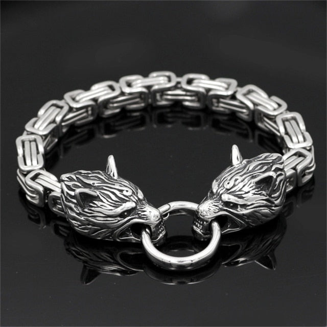 Nordic Vikings Wolf Men Bracelet