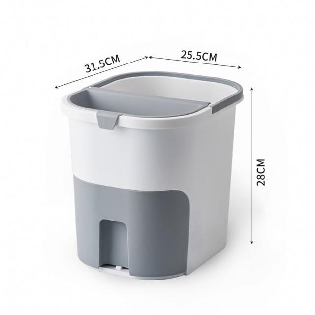 Wet-Dry Double Separator Kitchen Trash Bin