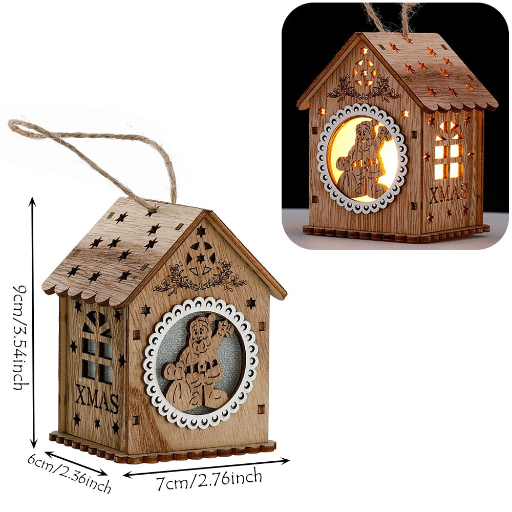 DIY Wooden Hanging House Decor Glowing Lamp