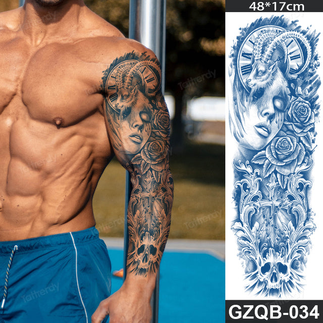 Life Meaning Full Sleeve Semi-Permanent Tattoo