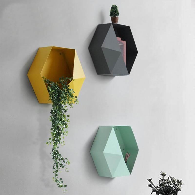 Nordic Geometric Diamond Shelf Wall Vase