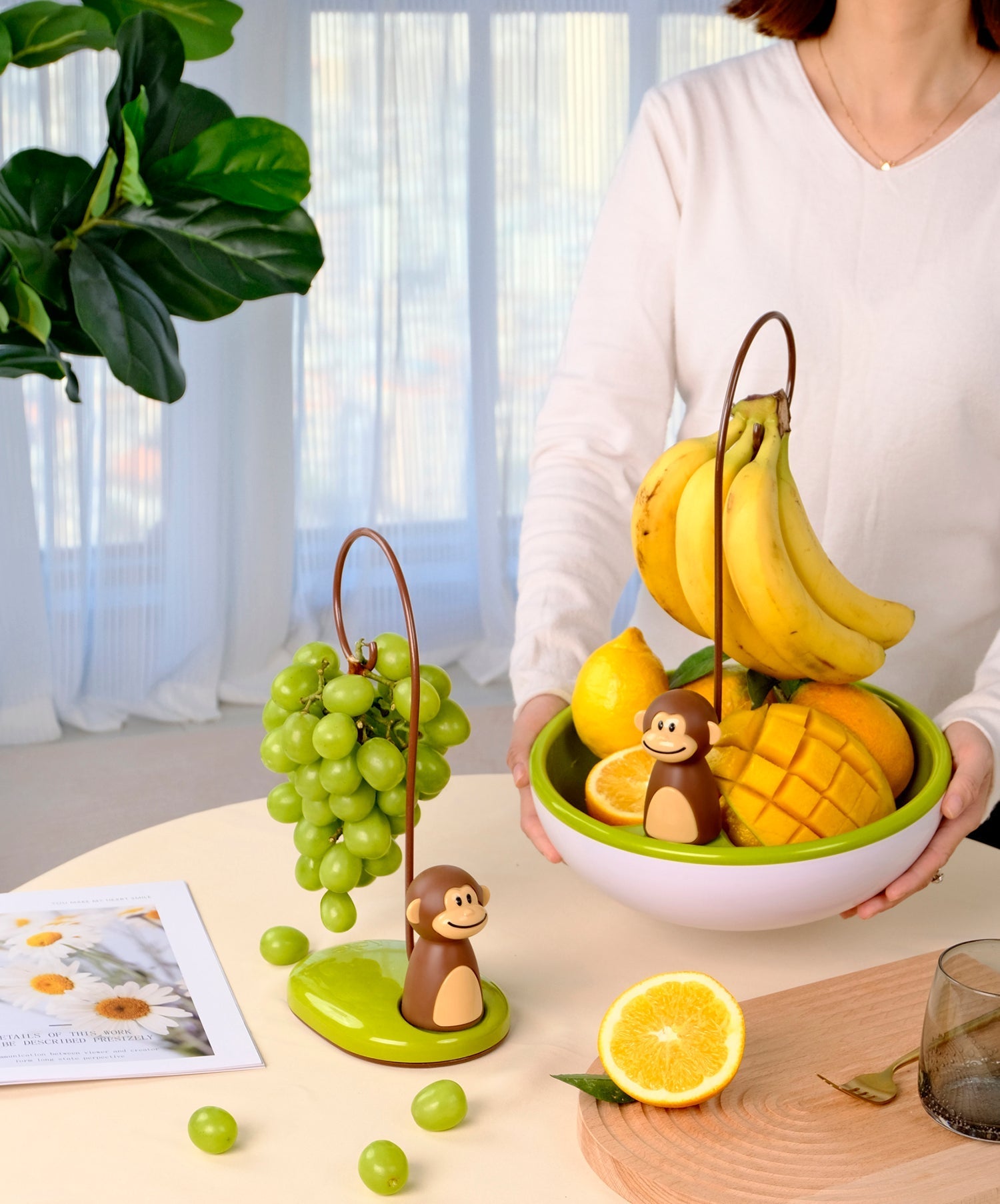 Monkey Shape Kitchen Banana Hanger Stand