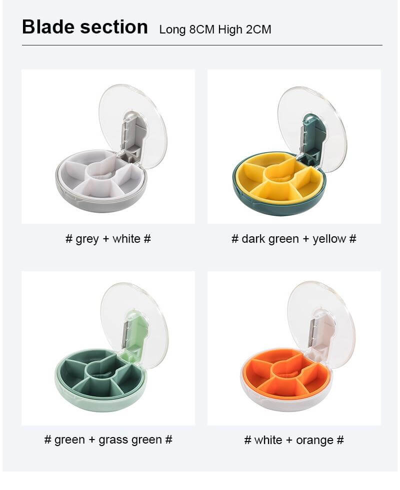 Portable Weekly Rotating Round Pill Cases