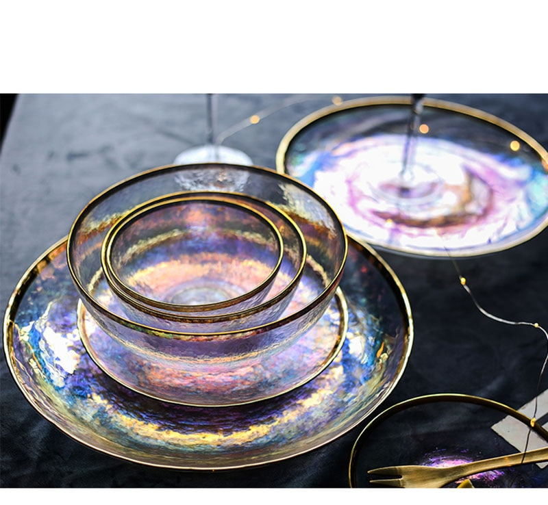 Creative Rainbow Glass Dinnerware Plate