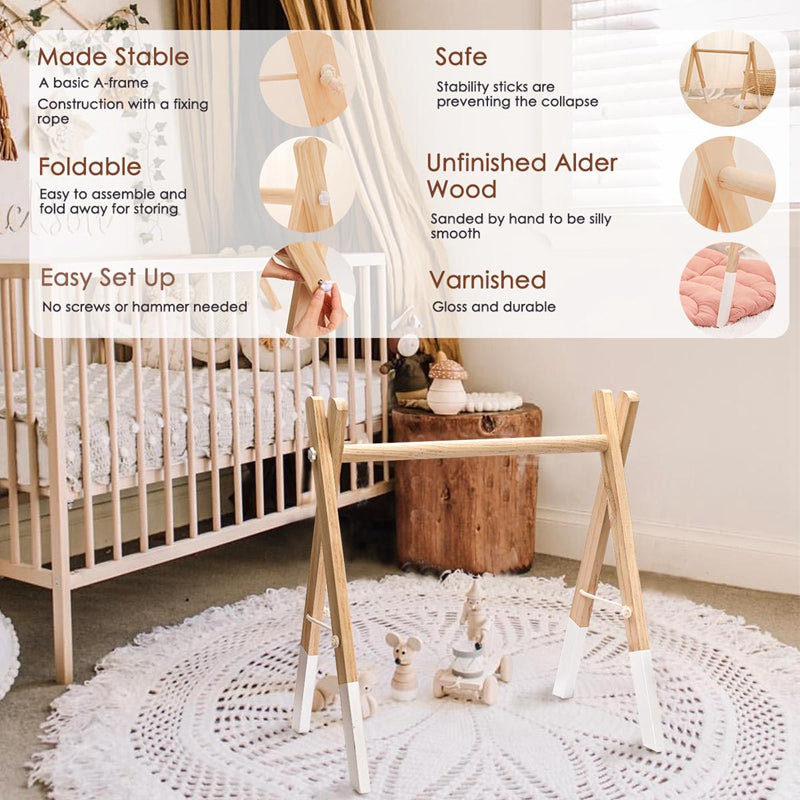 Minimalist Wooden Baby Activity Gym Playground