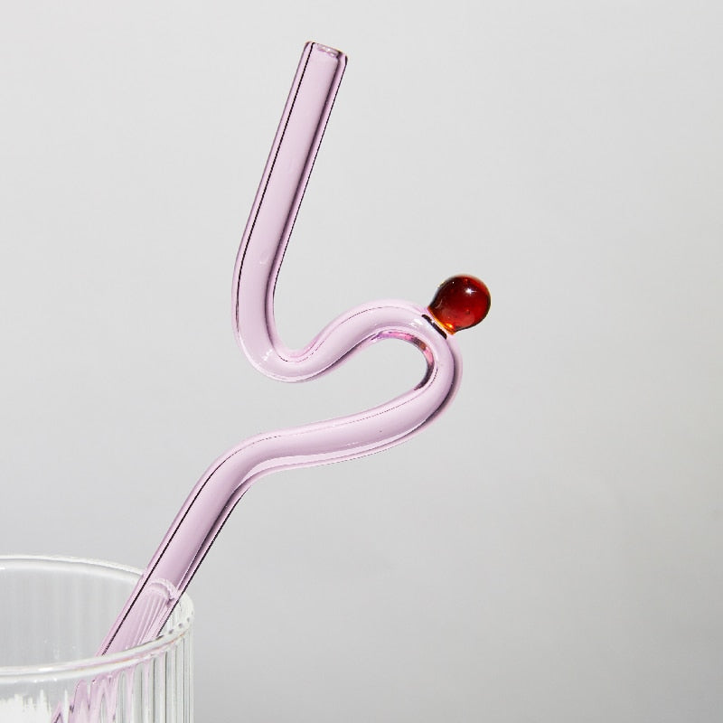 Colorful Environment Friendly Reusable Glass Straw