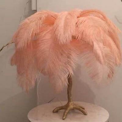 Icelandic Ostrich Feather Tree Lamp