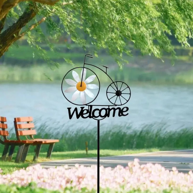 Charming Bicycle Welcome Windmill