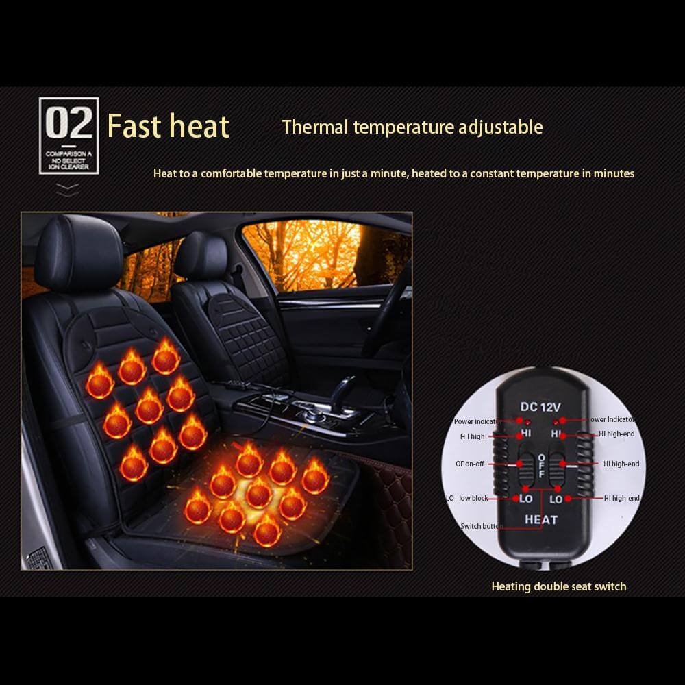 Universal 2Pcs/Set 12V Heated Car Seat Cushion Pad