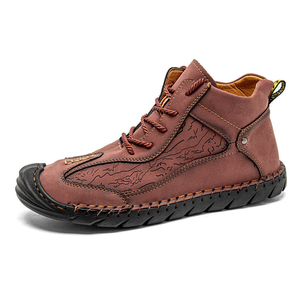 Leather Waterproof Mountain Hiking Shoes