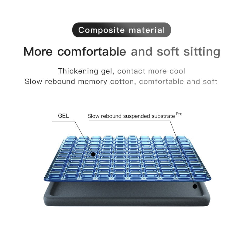 Non-Slip Orthopedic Memory Gel Seat Cushion