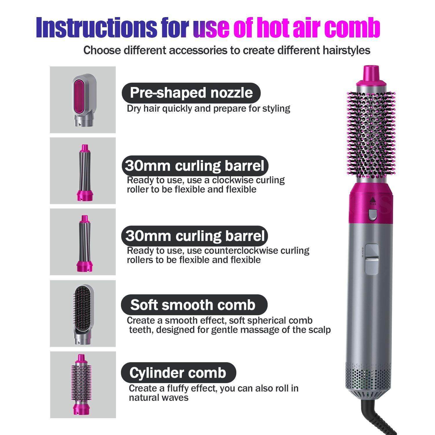 5in1 Negative Ion Hair Straightener Curler