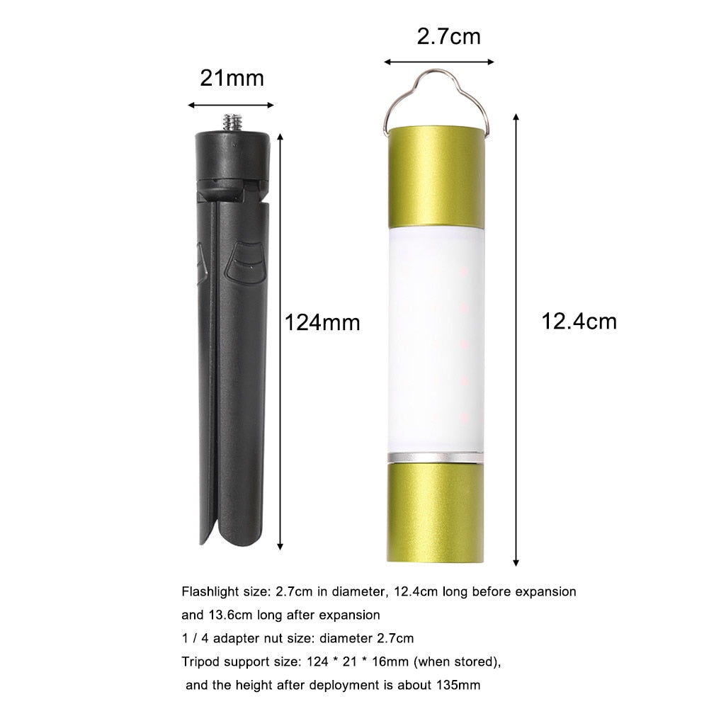 Rechargeable Hanging Zoomable Camping Flashlight