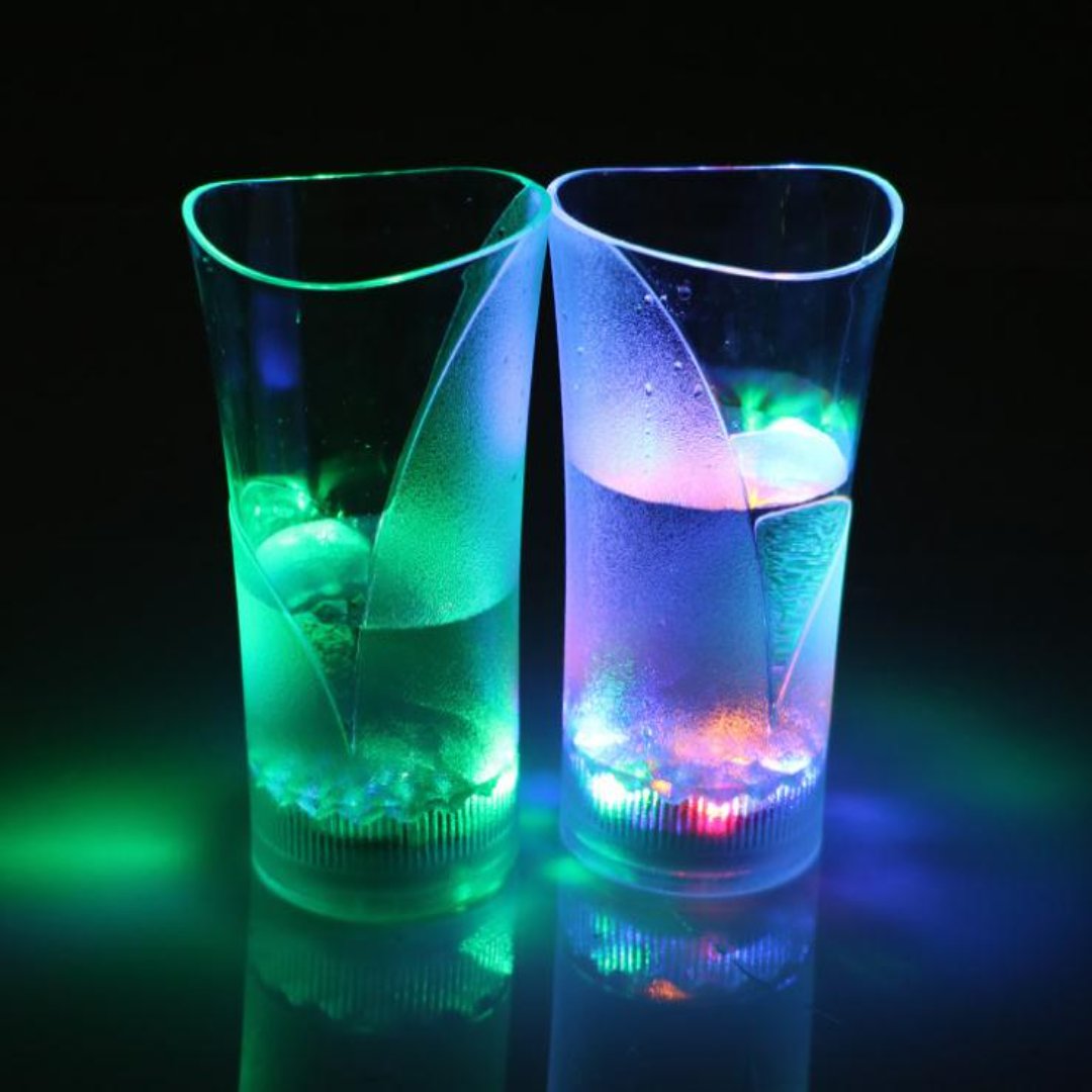 Valentine Day Flashing Colorful LED Light Up Cup Glass