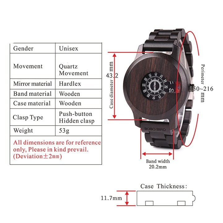 Luxury Wooden Simple Quartz Men Watch