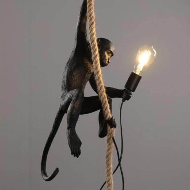 Modern Black Pendant Monkey Lamp