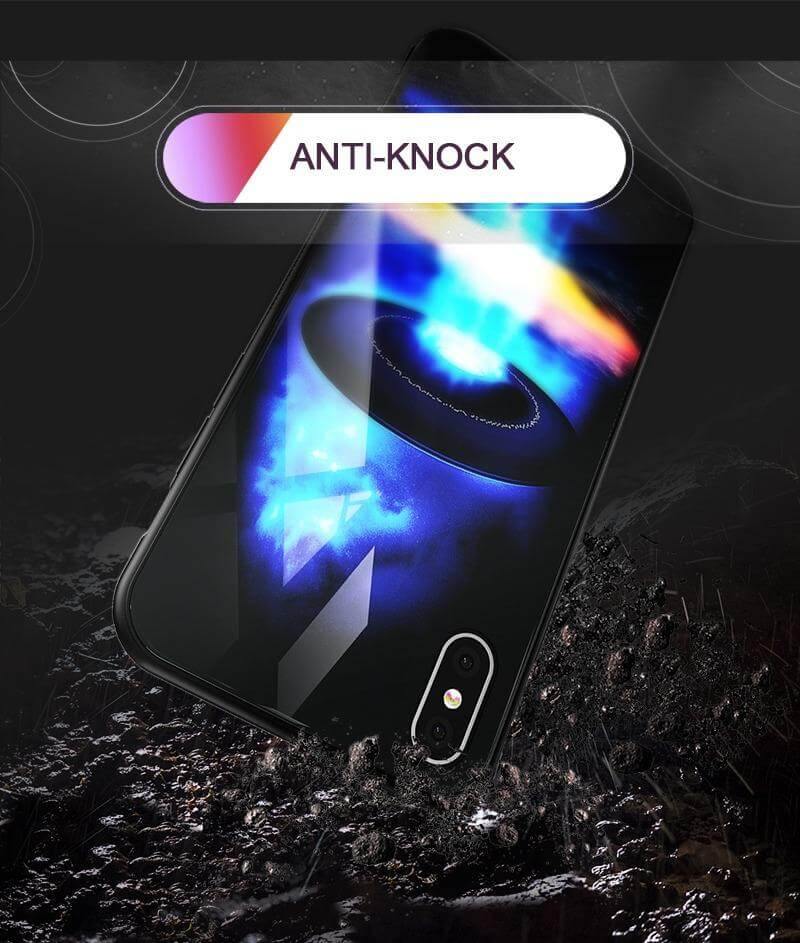 Luxury Space Silicone Glass Anti Slip Iphone Cases