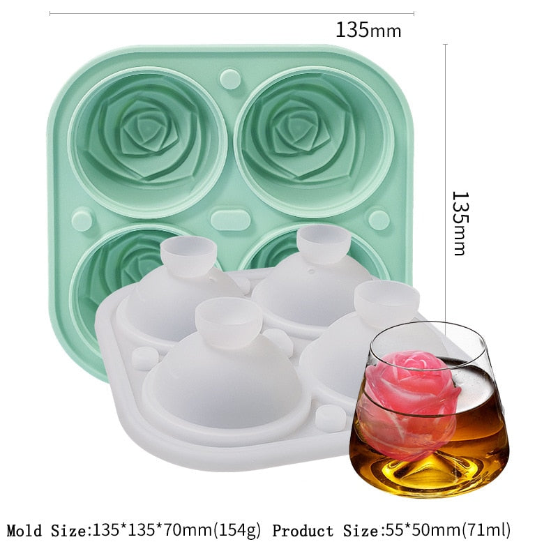 3D Elegant Large Rose Ice Molds