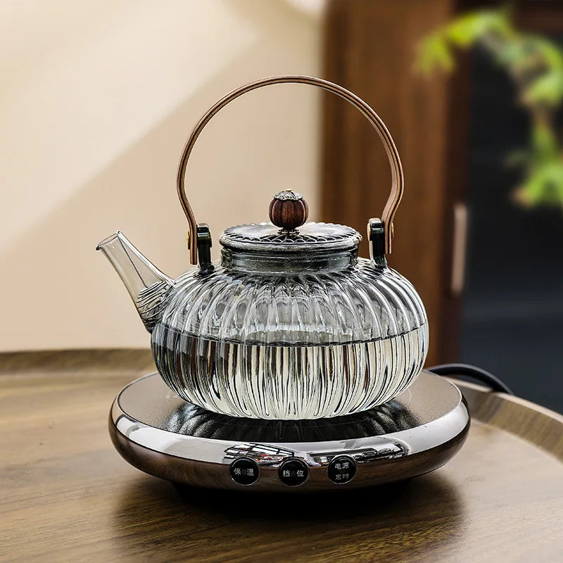 Clear Glass Electric Teapot Set