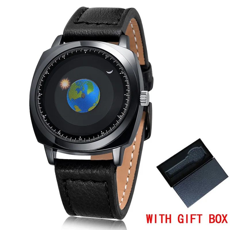 Rotating Earth Galactic Quartz Watch