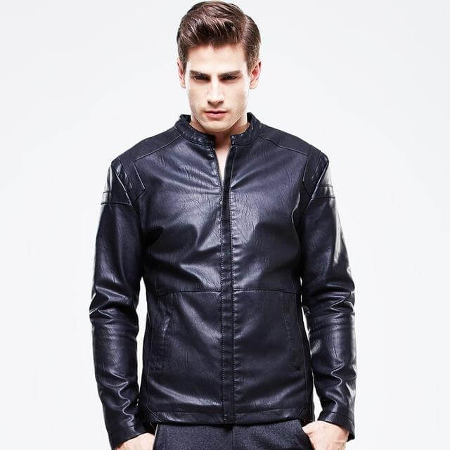 High Quality Luxury  Men's PU Leather Jacket