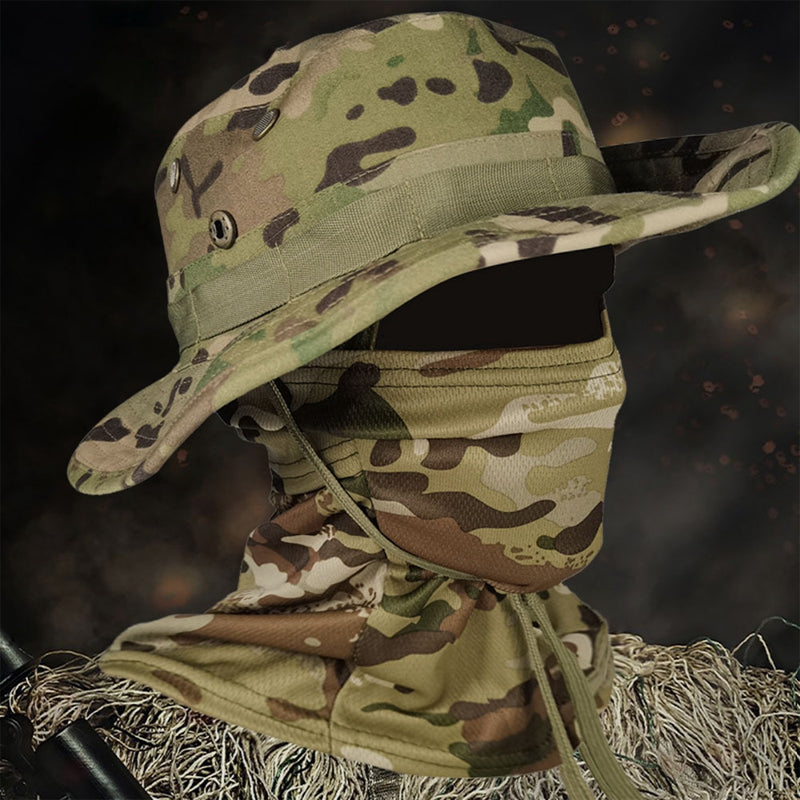 Tactical Camouflage Full Face Cover Hat