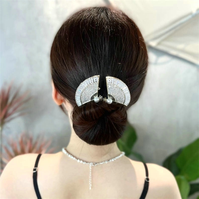 Korean Style Bow Hair Rhinestone Band