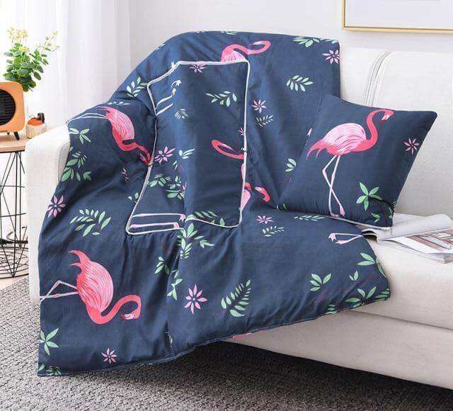 2In1 Colorful Cartoon Pillow Blanket