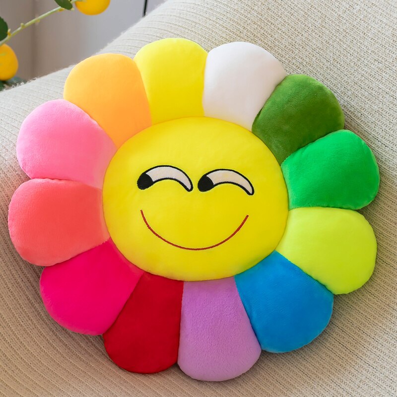 Colorful Sunflower Plush Comfy Seat Cushion