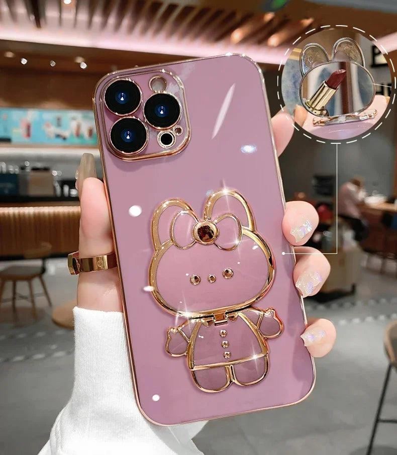 3D Bunny  Korean Style Mirror iPhone Case