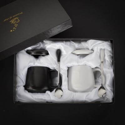 Elegant Marble Ceramic Coffee Mug Gift Set