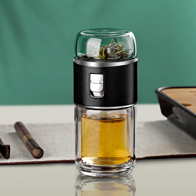 Double Glass Tea Infuser Thermos Bottle