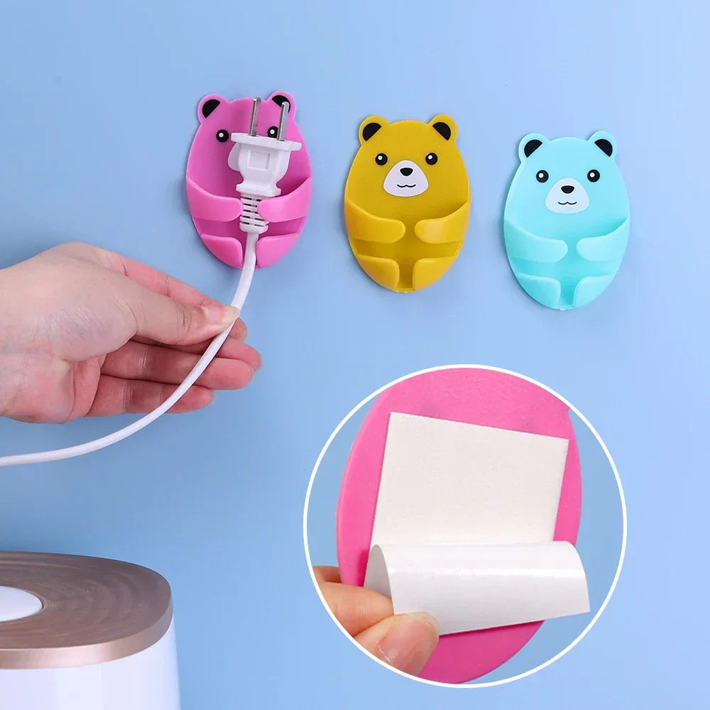 Bear Hug Self-Adhesive Wall Plug Holder