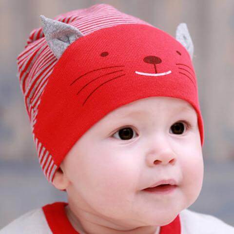 DreamShining Cotton Baby Hat Lovely Cat Stripe for babies