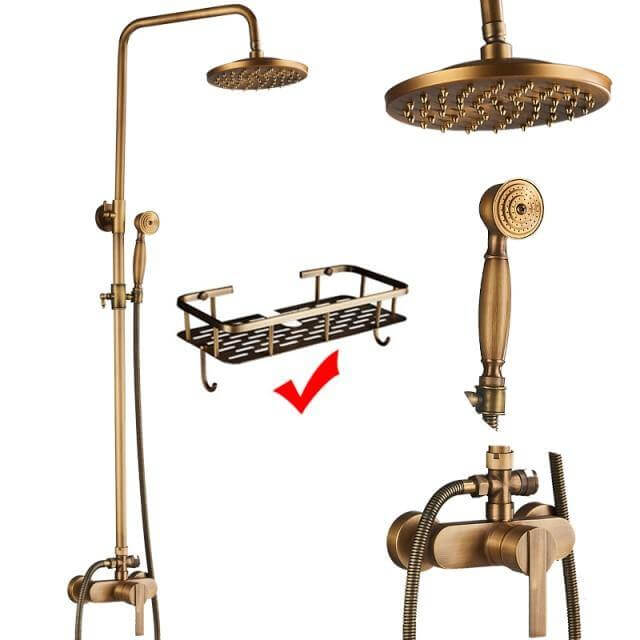 Elegant Luxury Antique Rainfall Bathroom Shower Set