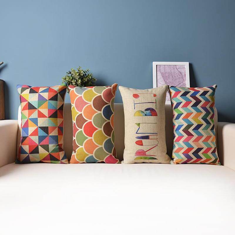 Geometric Lumbar Colorful Pillow Cushion Cover