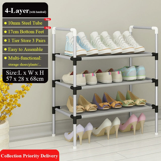 Adjustable 30 Pair Shoe Rack Space Saving Storage Organizer