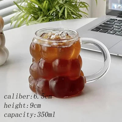 Sleek Glass Irregular Bubble Mug