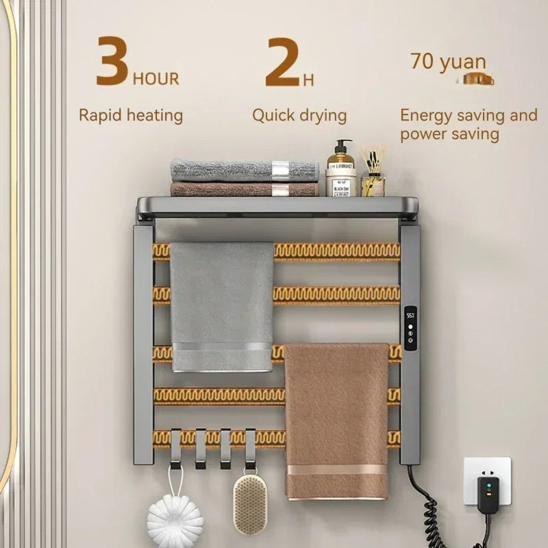 Intelligent Electric Heated Towel Drying Organizer Rack