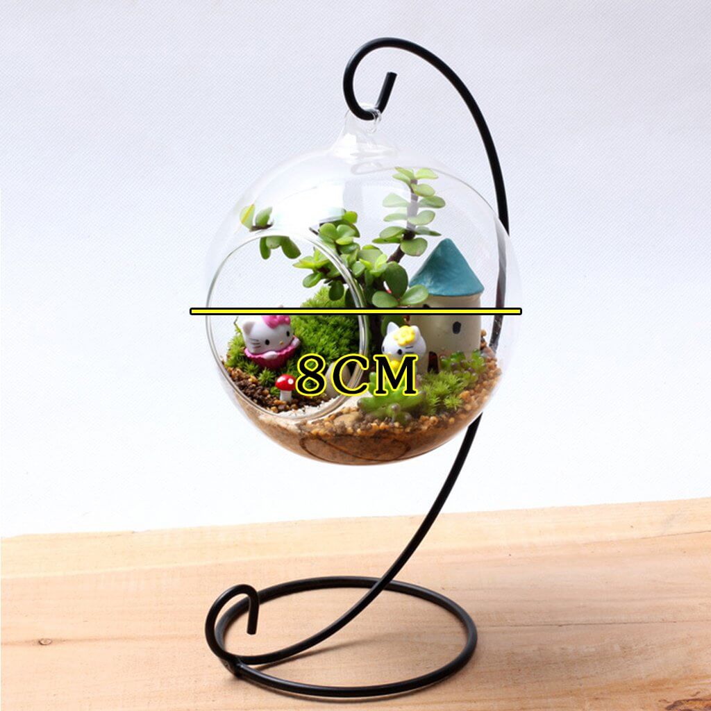 Clear Round Glass Hanging Vase