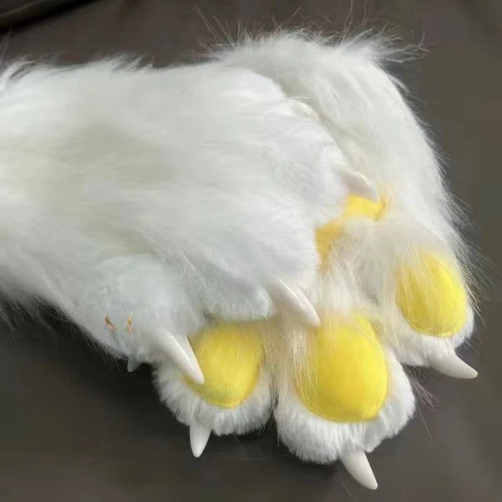 Padded Furry Paw Winter Hand Gloves