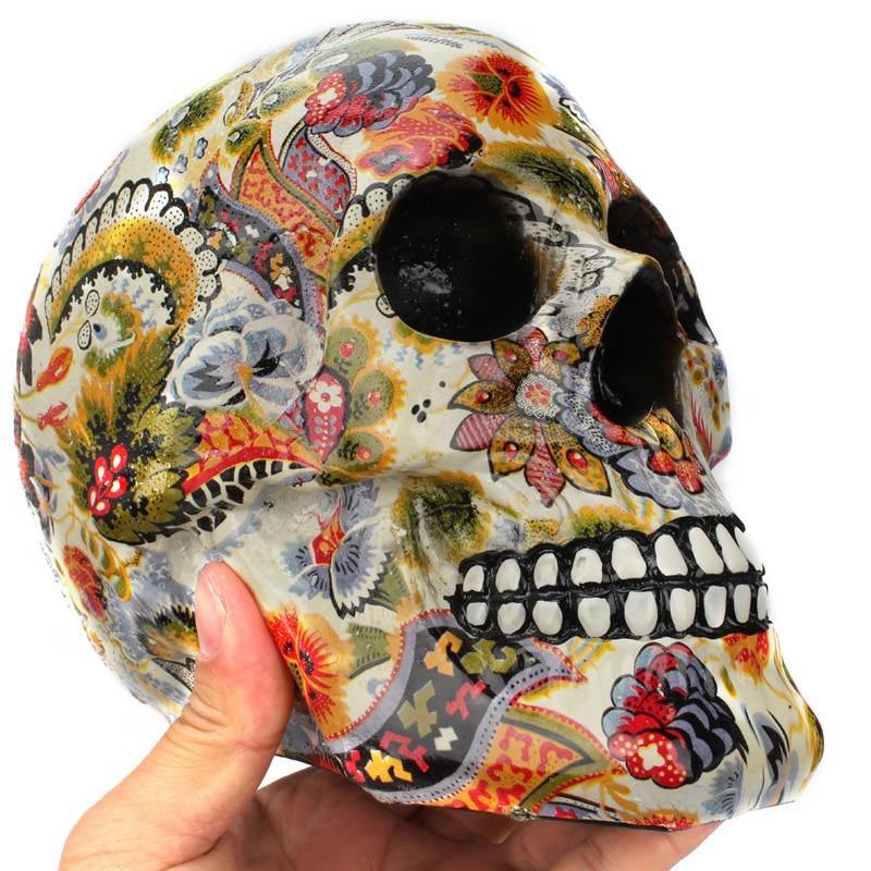 Creative Colorful Resin Skull Halloween Party Decoration