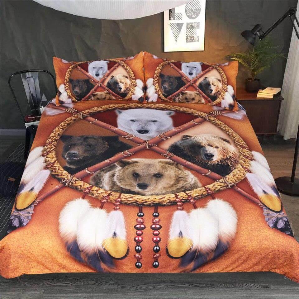 3PCS 3D Wild Animal Native American Dreamcatcher Comfortable Duvet Cover Bedding set