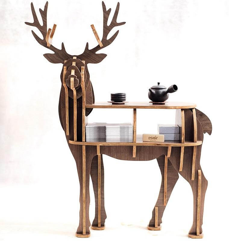 High-end Wooden Reindeer Puzzle Table