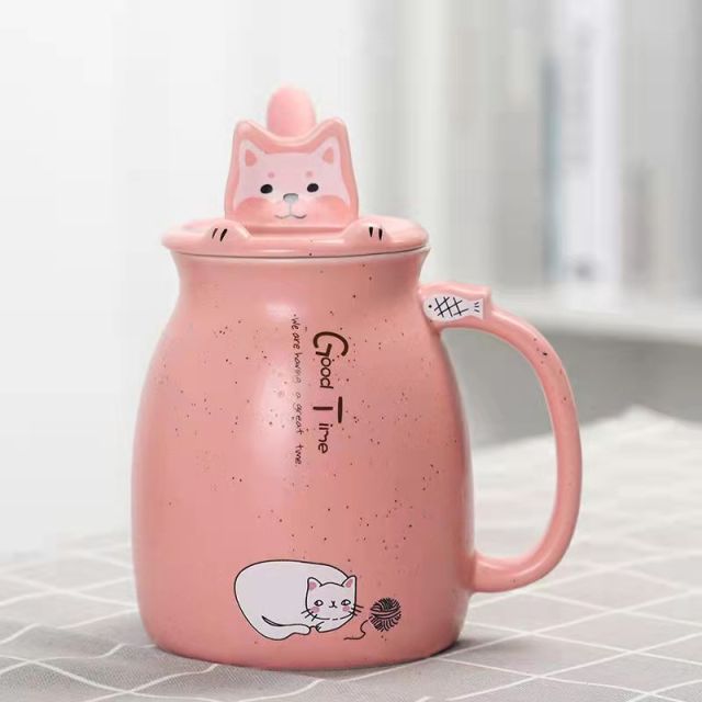 Cute Cartoon Kitty Mug Set